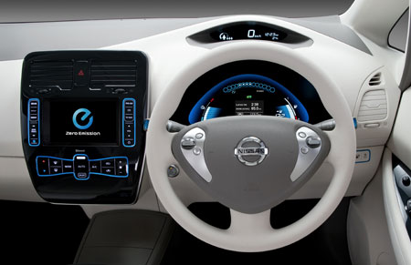 nissan-leaf-console Inside the Nissan Leaf
