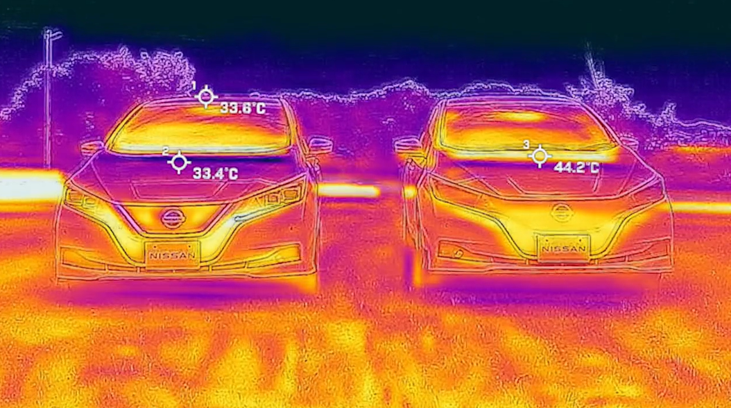 Nissan paint technology cooling effect view
